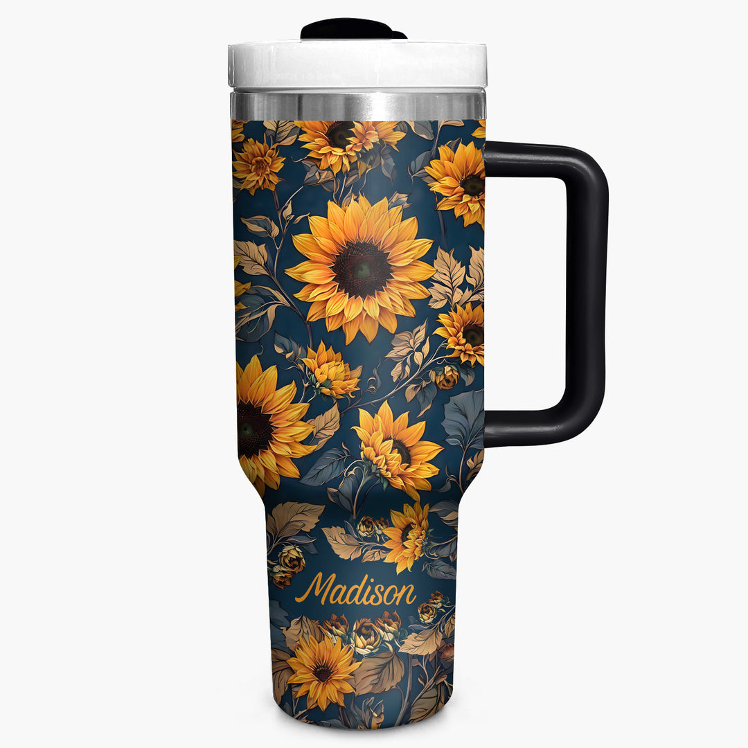Sunflower - Tumbler With Handle - Gift For Sunflower lover - NCU0DV006