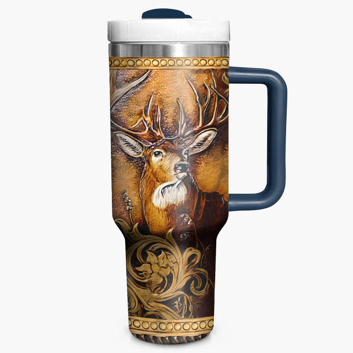 Deer Head -  Tumbler With Handle - Gift for Hunting Lovers - NCU0DV011