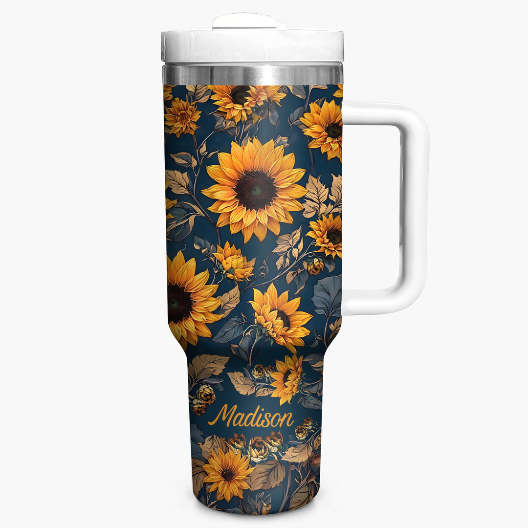 Sunflower - Tumbler With Handle - Gift For Sunflower lover - NCU0DV006