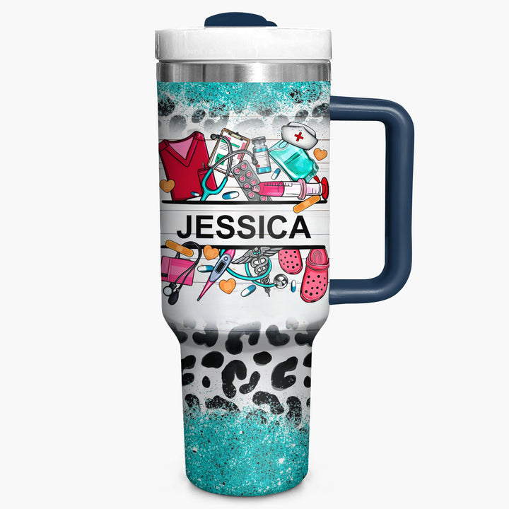 Healthcare Hero - Personalized Tumbler With Handle - Gift for Nurse NCU0PT37