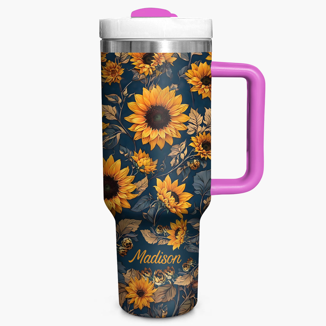 Sunflower - Tumbler With Handle - Gift For Sunflower lover - NCU0DV006
