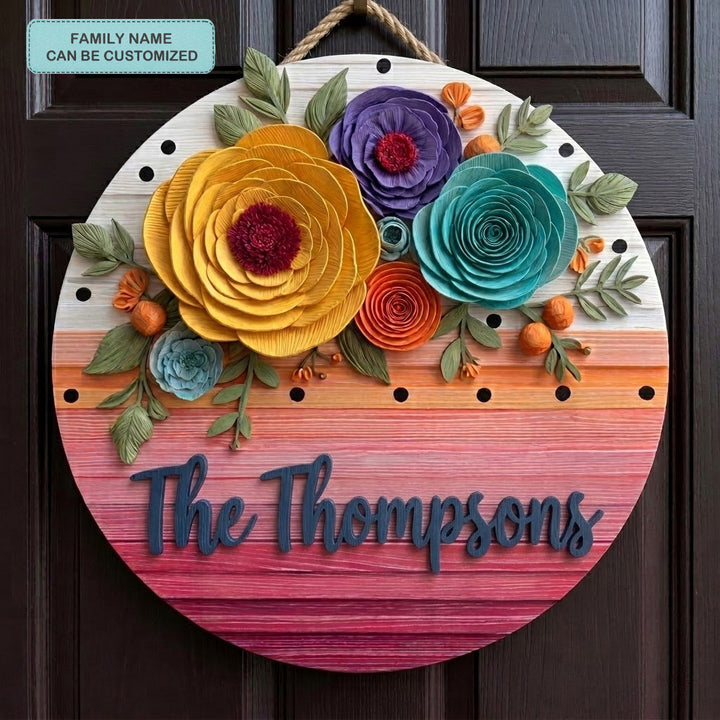Home Sweet Family Personalized Custom Door Sign AGC0VL027