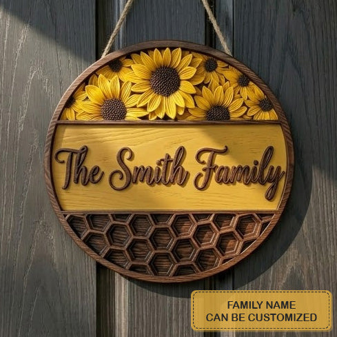 Honeycomb Radiance Personalized Custom Door Sign AGC0VL055