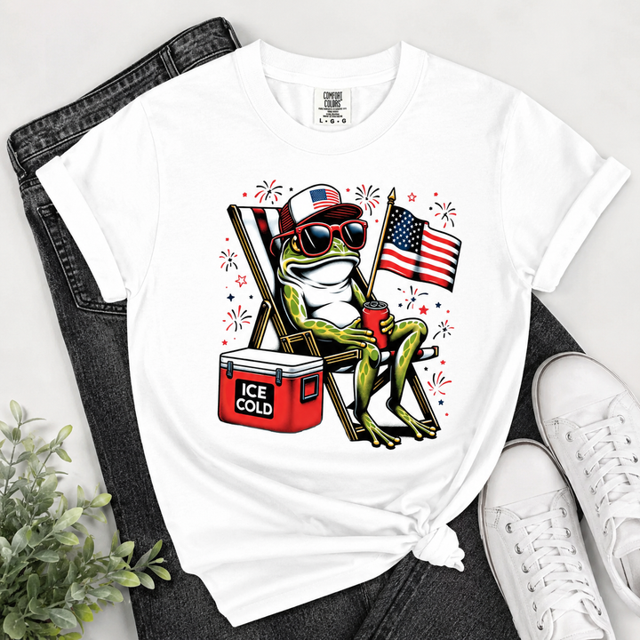 Ice Cold Frog 4th of July T-Shirt - America 250th Anniversary Gifts For History Lovers, Teachers, Dad NCU0VL105