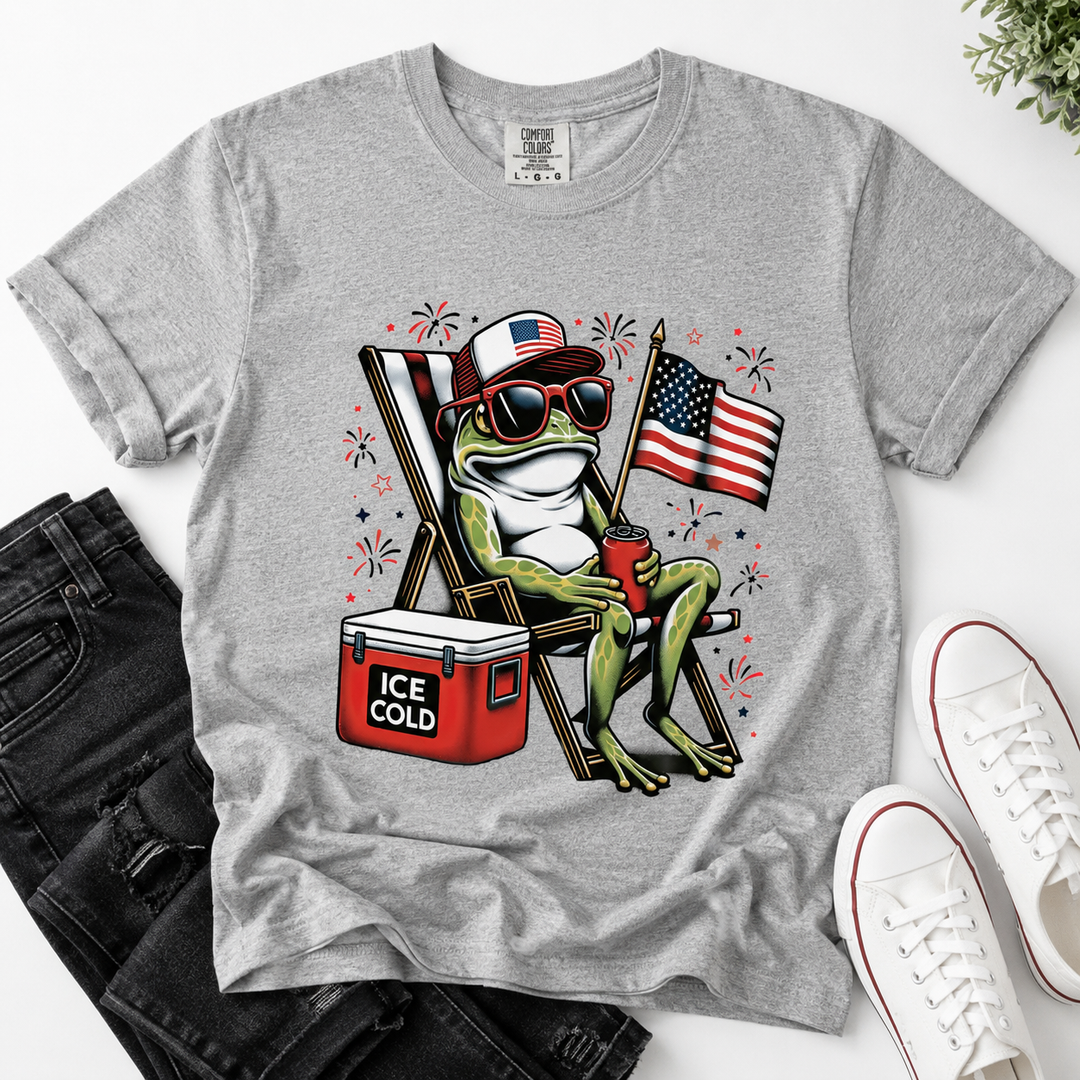 Ice Cold Frog 4th of July T-Shirt - America 250th Anniversary Gifts For History Lovers, Teachers, Dad NCU0VL105