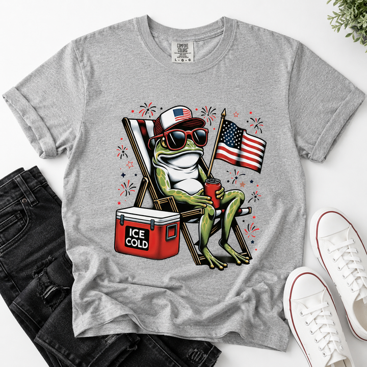 Ice Cold Frog 4th of July T-Shirt - America 250th Anniversary Gifts For History Lovers, Teachers, Dad NCU0VL105