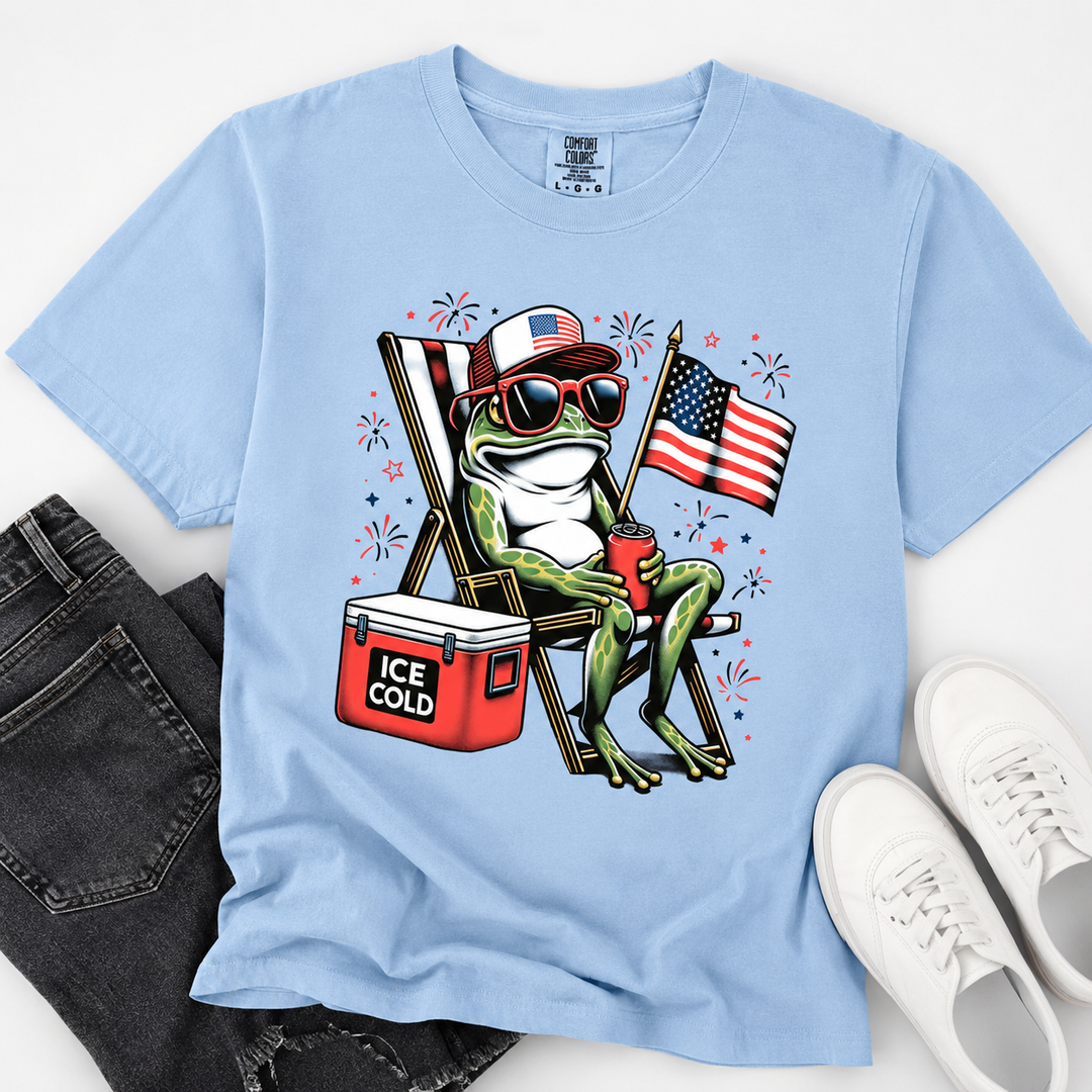 Ice Cold Frog 4th of July T-Shirt - America 250th Anniversary Gifts For History Lovers, Teachers, Dad NCU0VL105