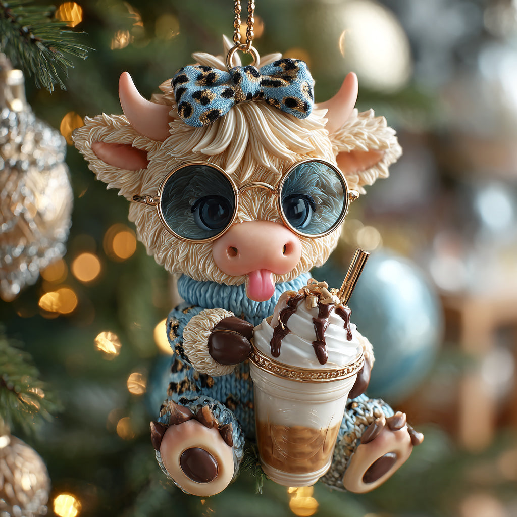 Latte Love Cow Mica Ornament NCU0HT119