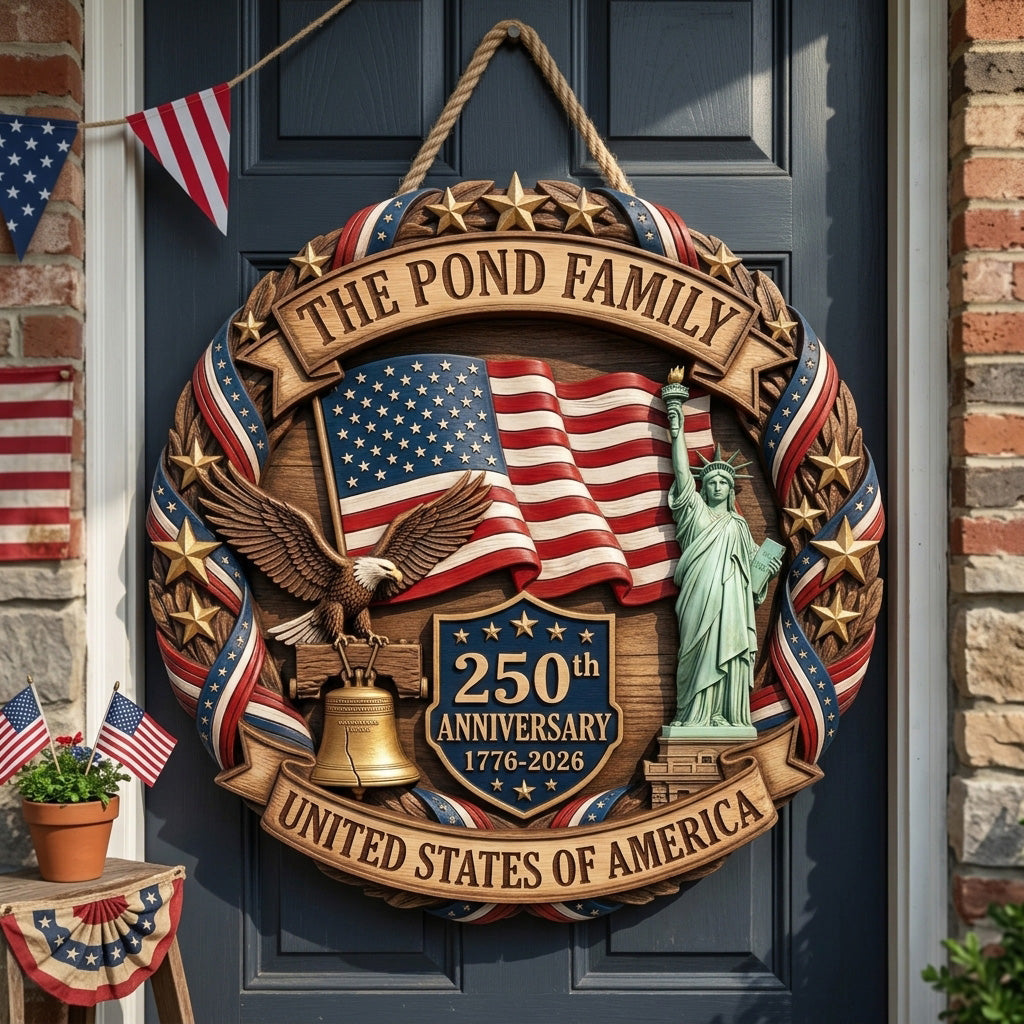 Liberty Shield Heritage Personalized Custom Door Sign AGC0VL078