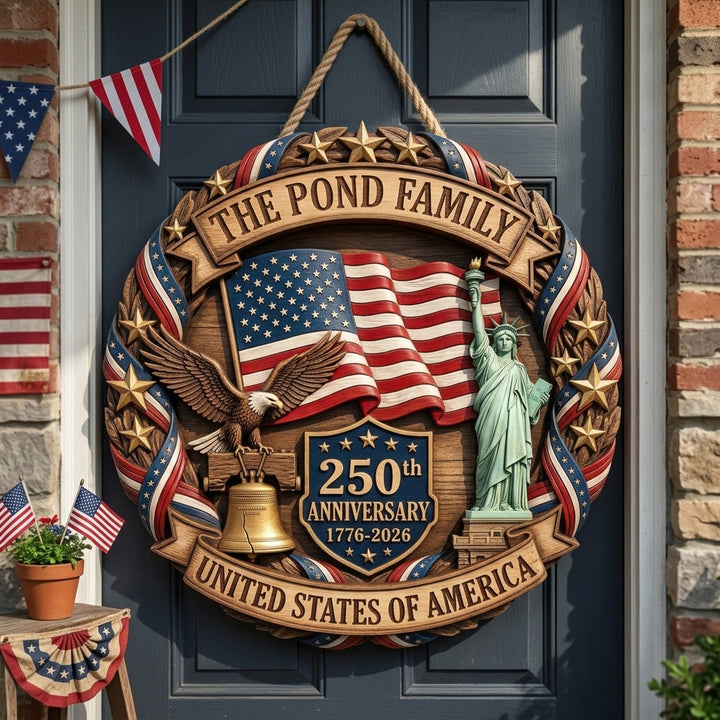 Liberty Shield Heritage Personalized Custom Door Sign AGC0VL078