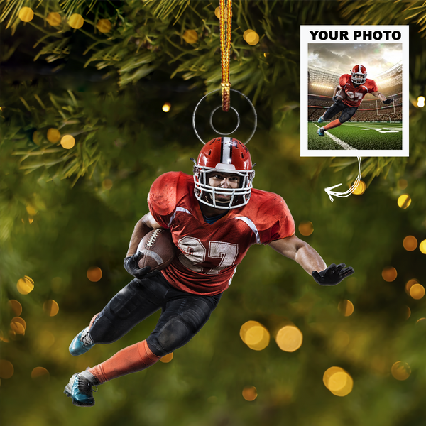 Football Ornament - Personalized Photo Mica Ornament - Christmas Gift ...