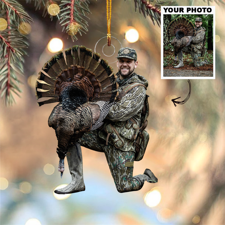 Customized Photo Ornament I Love Being A Hunter - Personalized Photo Mica Ornament - Christmas Gift For Hunting Lovers, Hunter