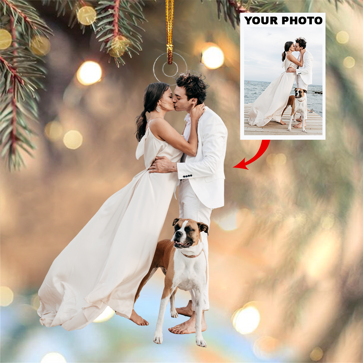 Customized Your Photo Ornament V36 - Personalized Photo Mica Ornament - Christmas Gift For Couple, Wife, Husband