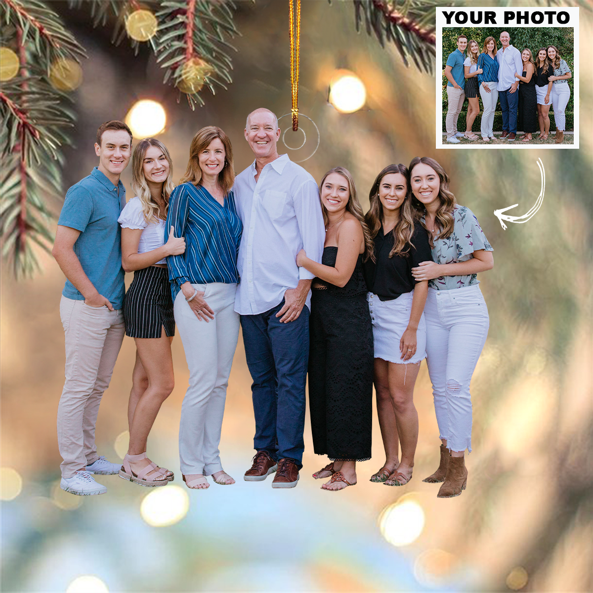 Big Family - Personalized Custom Photo Mica Ornament - Christmas Gift For Family Members, Brothers, Sisters