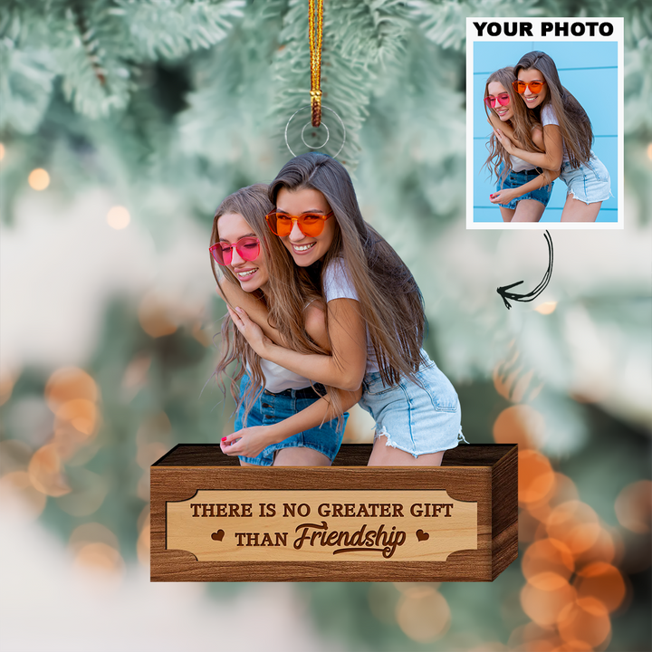 Customized Photo Ornament Friends - Personalized Photo Mica Ornament - Christmas Gift For Friends, Besties, BFF UPL0HD025