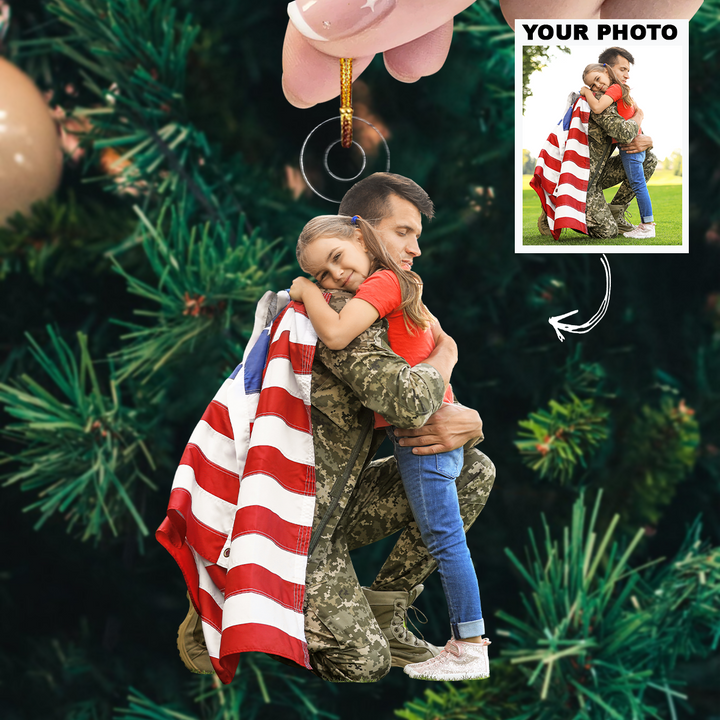 Personalized Photo Mica Ornament - Christmas, Birthday Gift For Family Members, Military - Customized Your Photo Ornament