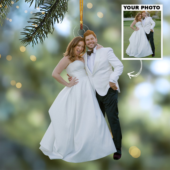 Customized Photo Ornament Couple Anniversary Photo - Personalized Photo Mica Ornament - Christmas Gift For Family Members