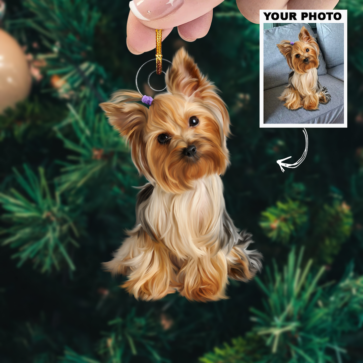 Customized Photo Ornament - Personalized Photo Mica Ornament - Christmas Gift For Pet Lovers, Dog Mom, Cat Mom