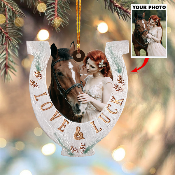 Personalized Photo Mica Ornament - Gift For Sewing Lover - I Love