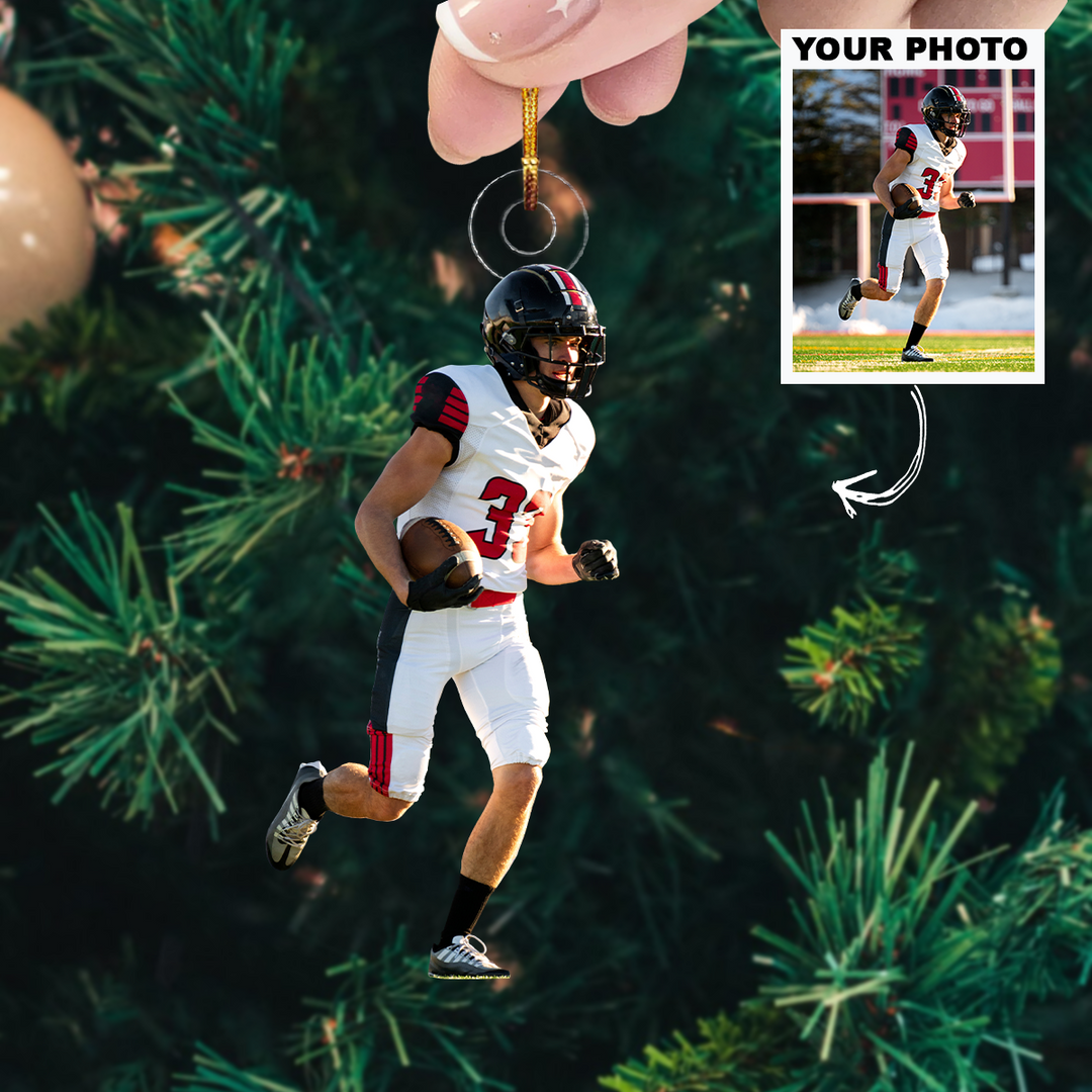 Personalized Photo Mica Ornament - Christmas, Birthday Gift For Family Members, Football Lover - Customized Your Photo Ornament