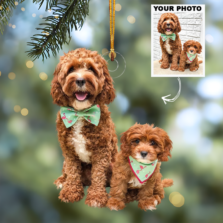 Customized Photo Ornament Pet Special Moments V2 - Personalized Photo Mica Ornament - Christmas Gift For Pet Lovers, Dog Lovers, Cat Lovers