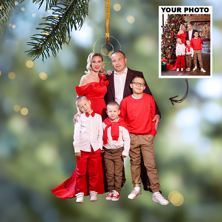 Customized Photo Ornament - Personalized Photo Mica Ornament - Christmas Gift For Family Members, Mom, Dad, Daughter, Son