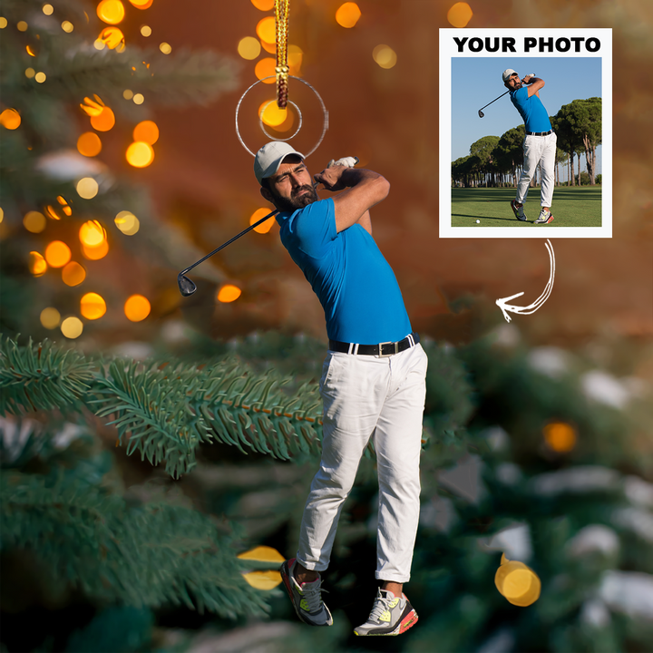 Personalized Photo Mica Ornament - Christmas, Birthday Gift For Family Members, Golf Lovers - Customized Your Photo Ornament