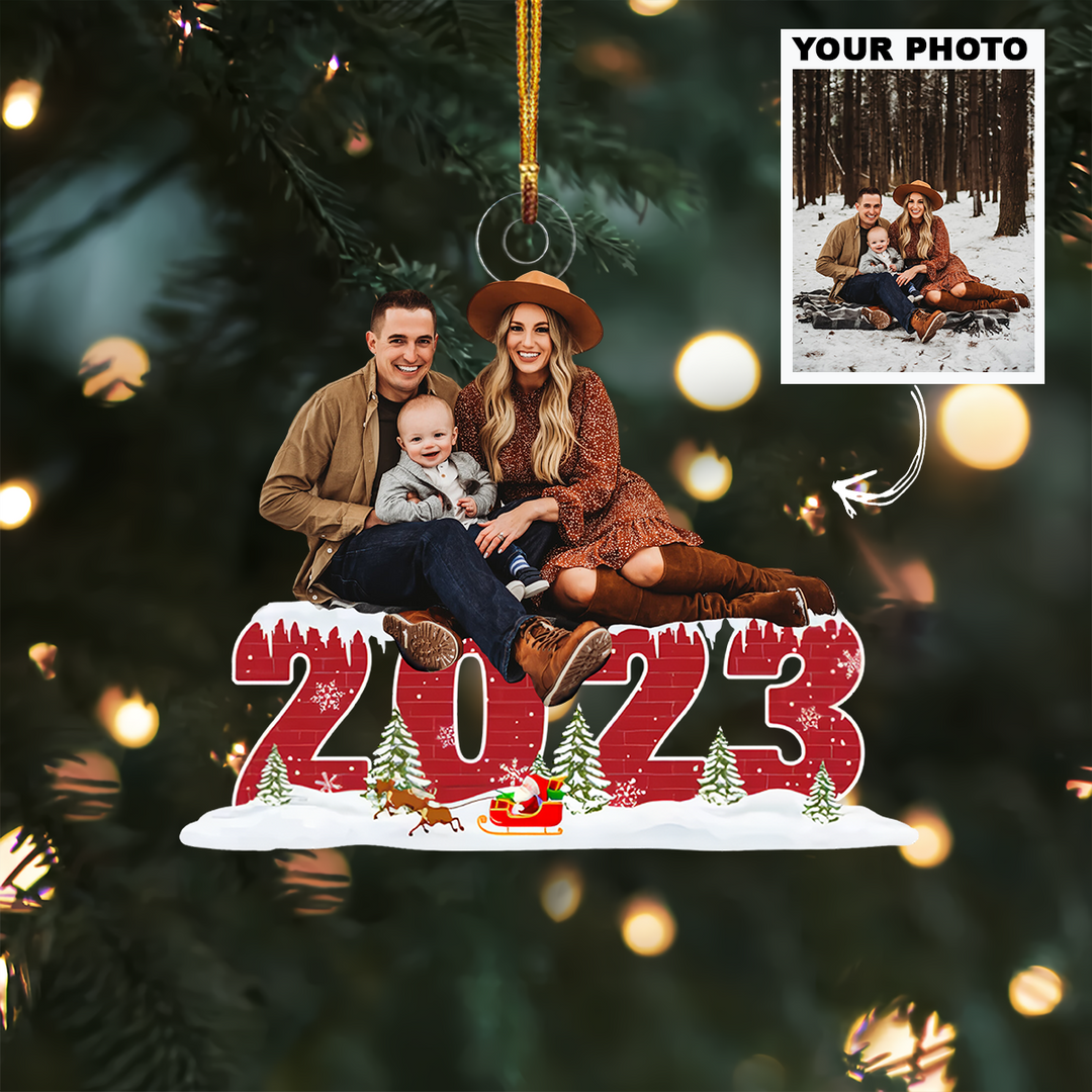 Customized Photo Ornament - Personalized Photo Mica Ornament - Christmas Gift For Family Members UPL0HD028