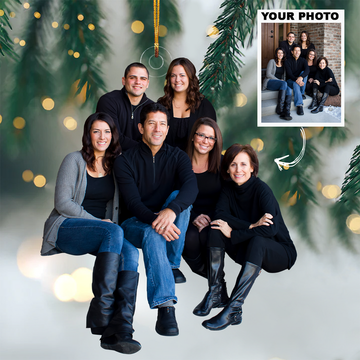 Big Family - Personalized Custom Photo Mica Ornament - Christmas Gift For Family Members, Brothers, Sisters