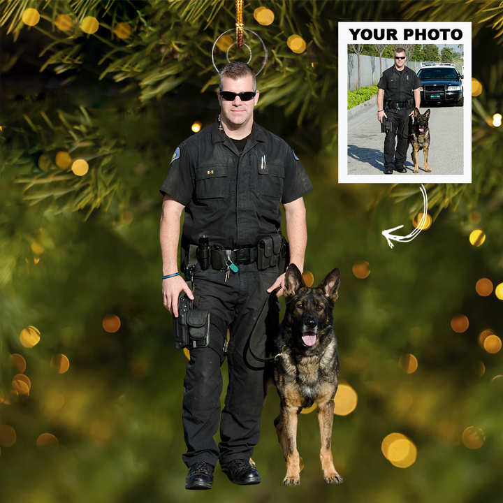 Personalized Photo Mica Ornament - Christmas, Birthday Gift For Family Members, Police Officers - Customized Your Photo Ornament