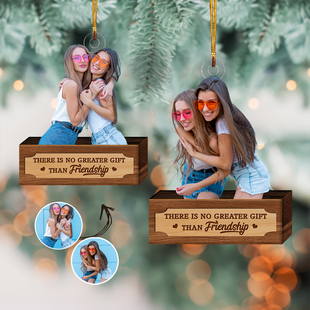 Customized Photo Ornament Friends - Personalized Photo Mica Ornament - Christmas Gift For Friends, Besties, BFF UPL0HD025
