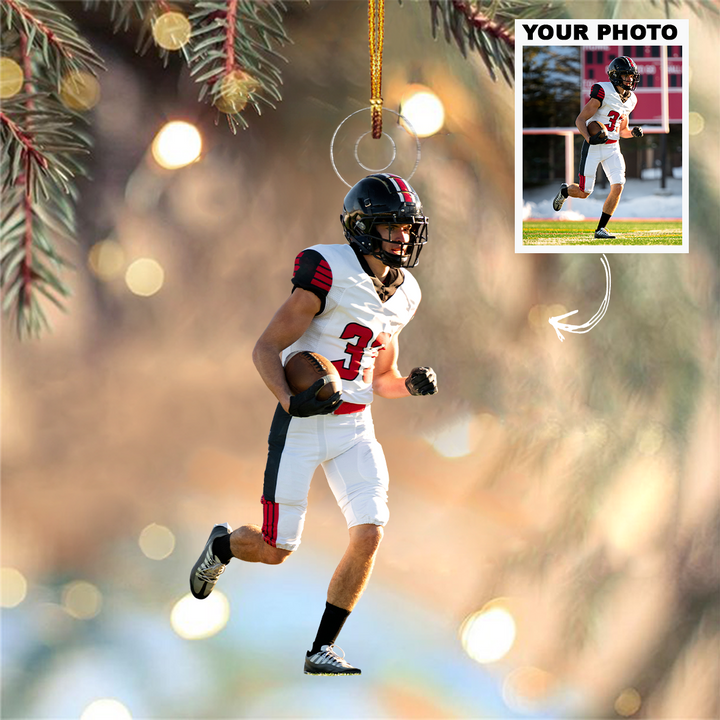 Personalized Photo Mica Ornament - Christmas, Birthday Gift For Family Members, Football Lover - Customized Your Photo Ornament