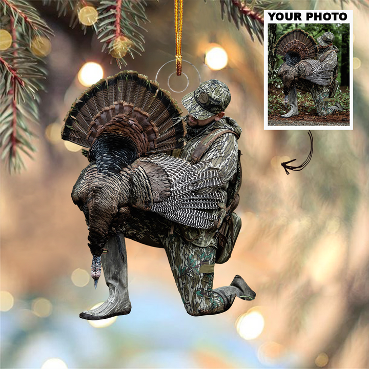 Customized Photo Ornament I Love Being A Hunter - Personalized Photo Mica Ornament - Christmas Gift For Hunting Lovers, Hunter