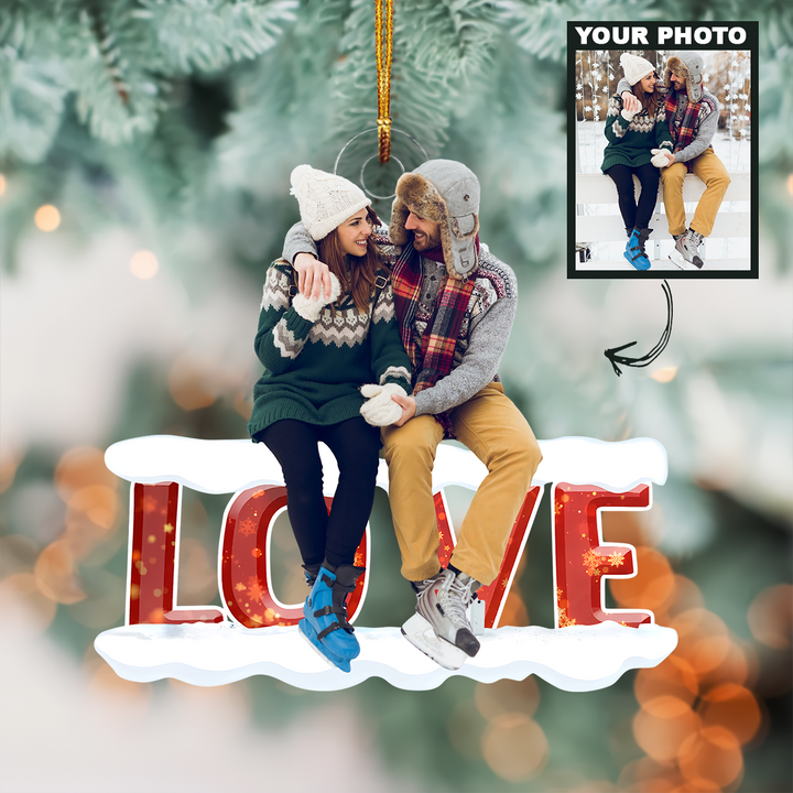 Customized Photo Ornament - Personalized Photo Mica Ornament - Christmas Gift For Couple, Wife, Husband UPL0HD023