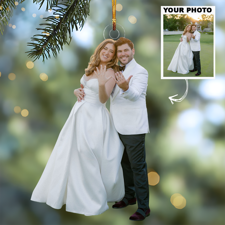 Customized Photo Ornament Couple Anniversary Photo - Personalized Photo Mica Ornament - Christmas Gift For Family Members