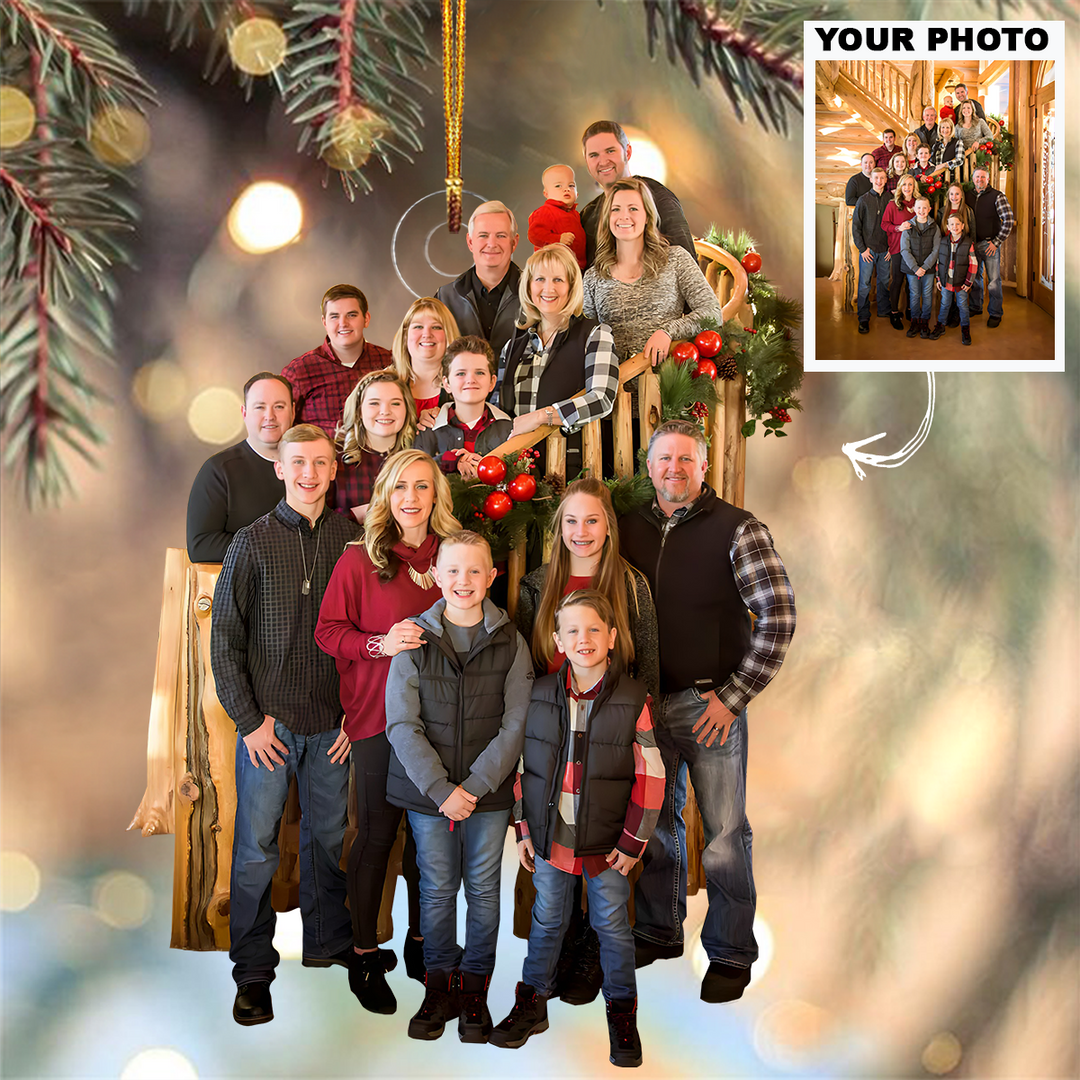 Customized Photo Ornament Family Generation V5 - Personalized Photo Mica Ornament - Christmas Gift For Family Members