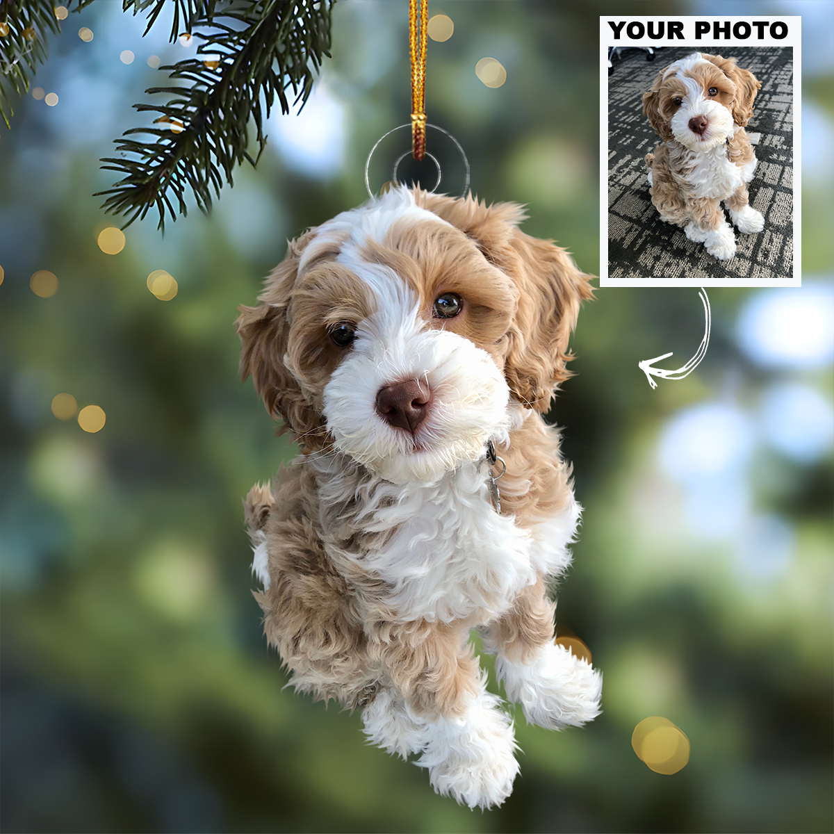 Customized Photo Ornament Pet Special Moments V2 - Personalized Photo Mica Ornament - Christmas Gift For Pet Lovers, Dog Lovers, Cat Lovers
