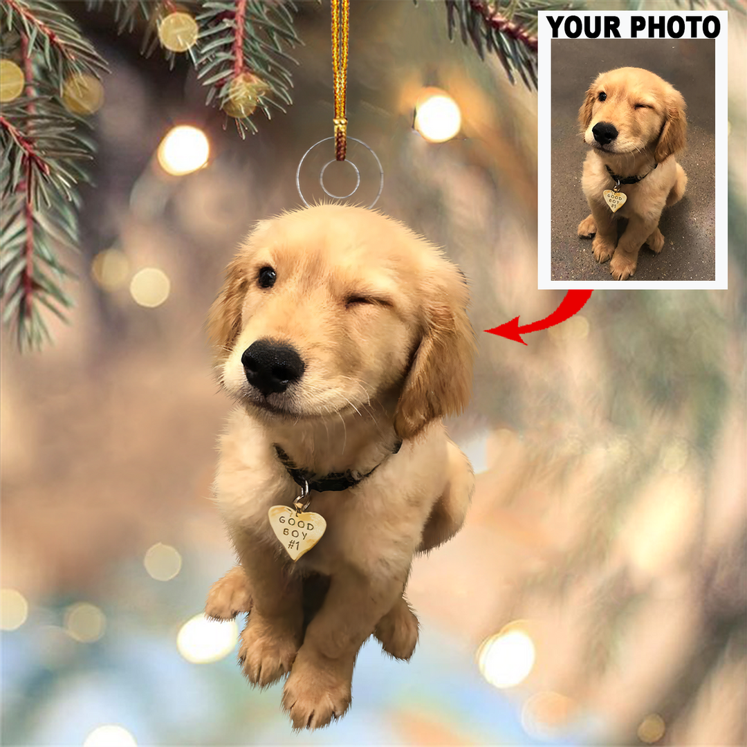 Personalized Photo Mica Ornament - Christmas, Birthday Gift For Pet Mom, Pet Dad, Dog Mom, Dog Dad, Cat Mom, Cat Dad, Dog Parents  -  Customized Your Photo Ornament V31
