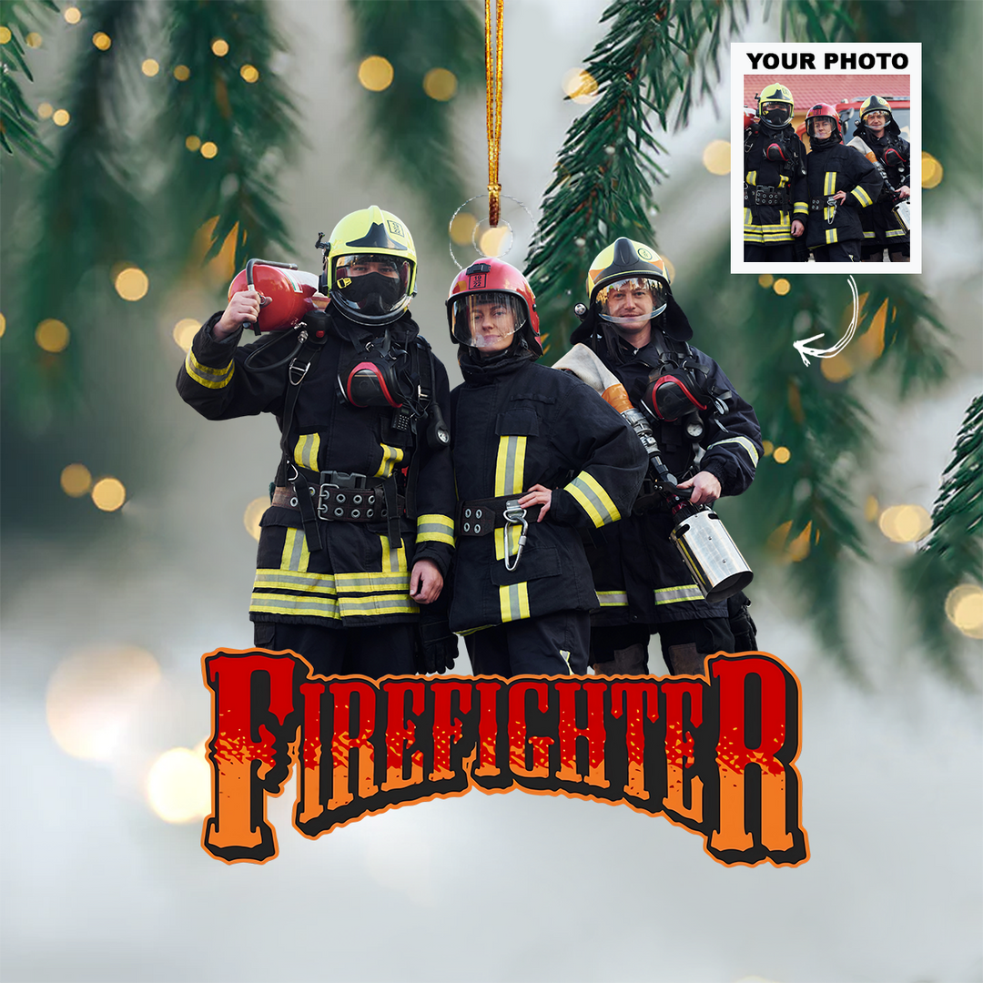 Personalized Photo Mica Ornament - Christmas, Birthday Gift For Family Members, Firefighters - Customized Your Photo Ornament UPL0AD001