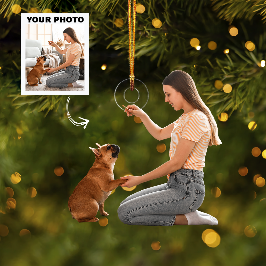 Personalized Photo Mica Ornament- Christmas, Birthday Gift For Family Members, Dog Mom, Dog Dad, Dog Lover, Dog Owner - Customized Your Photo Ornament
