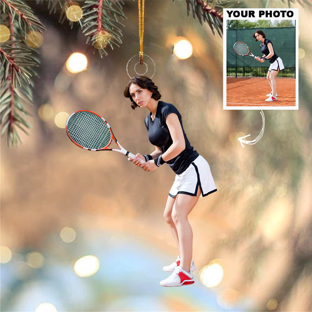 Personalized Photo Mica Ornament - Christmas, Birthday Gift For Family Member, Tennis Lover - Customized Your Photo Ornament