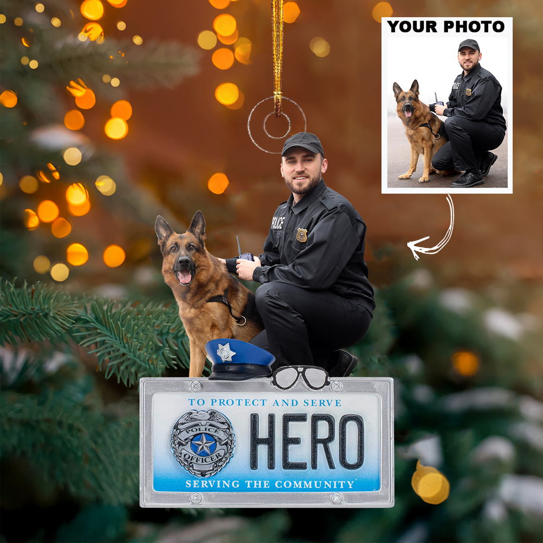 Personalized Photo Mica Ornament - Christmas, Birthday Gift For Family Members, Police Officers - Customized Your Photo Ornament UPL0AD002