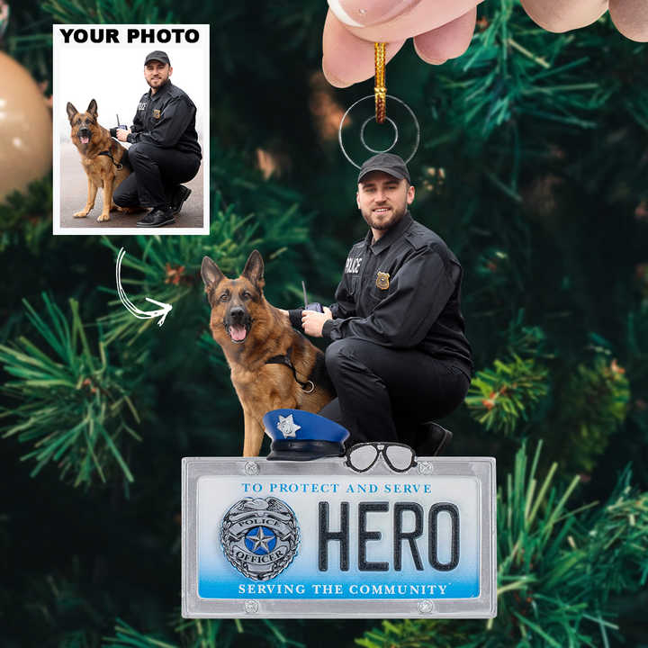 Personalized Photo Mica Ornament - Christmas, Birthday Gift For Family Members, Police Officers - Customized Your Photo Ornament UPL0AD002