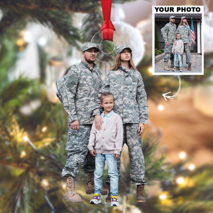 Personalized Photo Mica Ornament - Christmas, Birthday Gift For Family Members, Military - Customized Your Photo Ornament