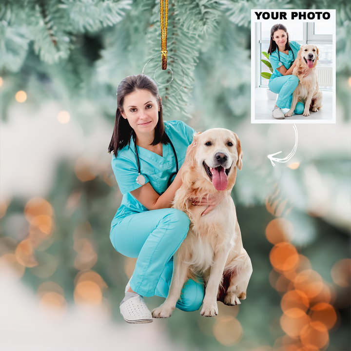 Personalized Photo Mica Ornament - Christmas, Birthday Gift For Family Member, Veterinarians - Customized Your Photo Ornament