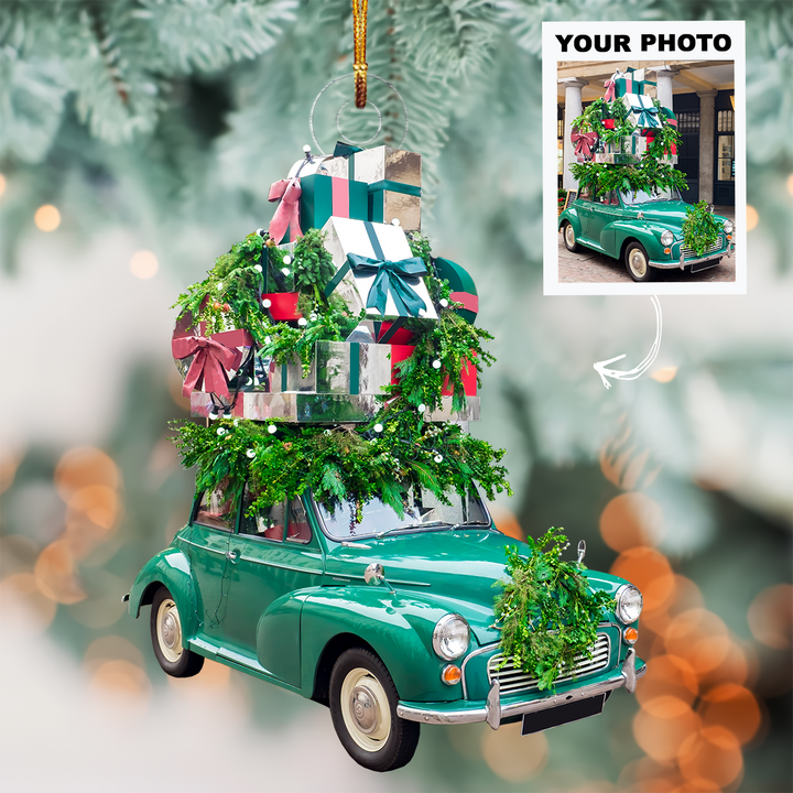 Personalized Photo Mica Ornament - Christmas, Birthday Gift For Family Member, Car Lover - Customized Your Photo Ornament