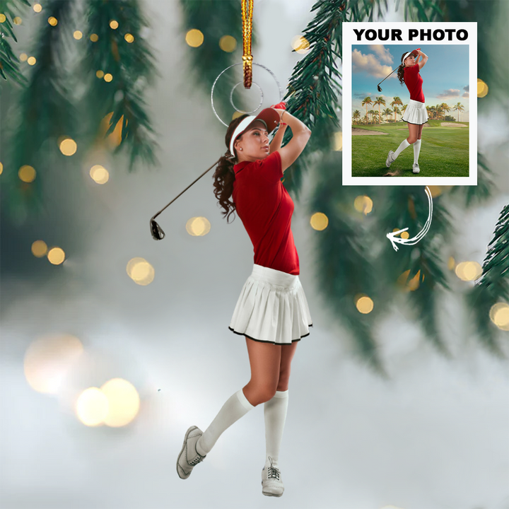 Personalized Photo Mica Ornament - Christmas, Birthday Gift For Family Members, Golf Lovers - Customized Your Photo Ornament