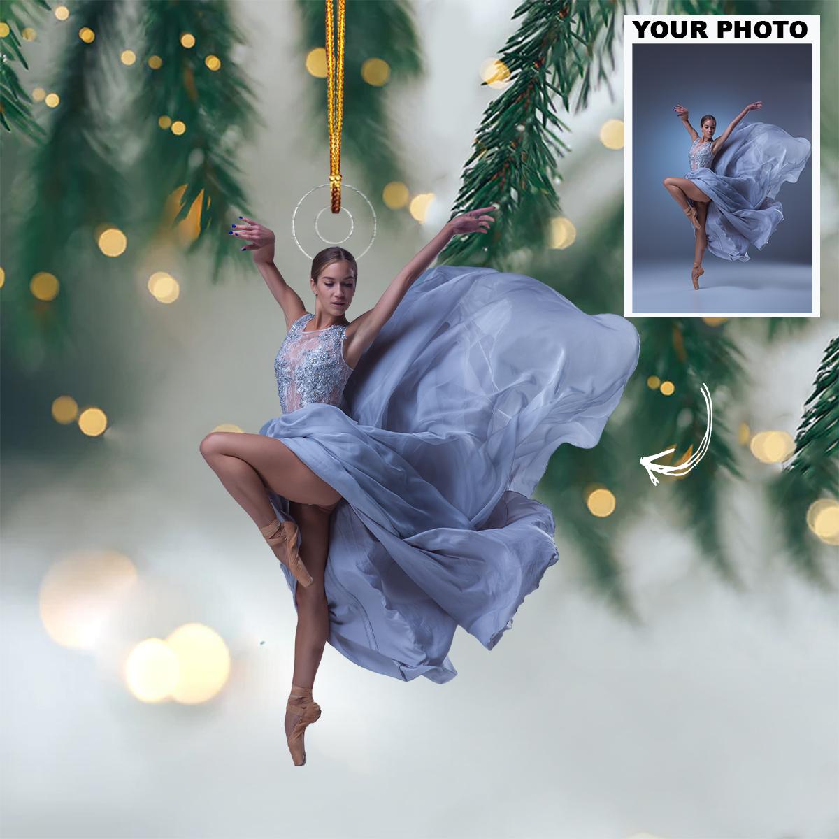 Ballet Dancers - Personalized Photo Mica Ornament - Customized Your Photo Ornament - Christmas Gift For Ballet Dancer, Ballerinas, Ballet Lovers