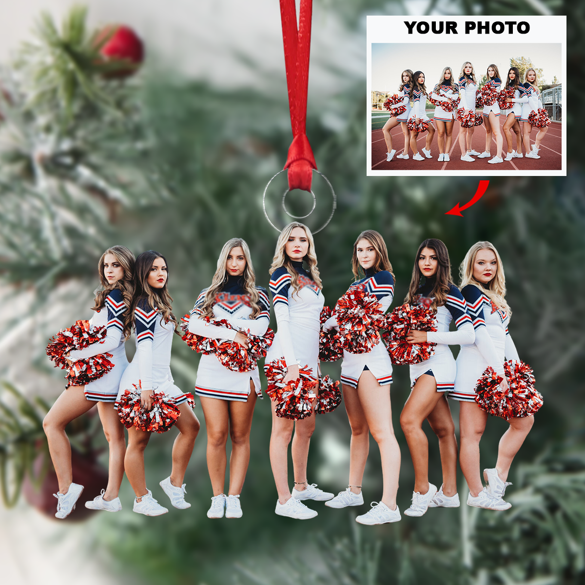 Cheerleaders - Personalized Photo Mica Ornament -  Customized Your Photo Ornament - Christmas Gift For Cheerleaders, Cheer Team, Friends