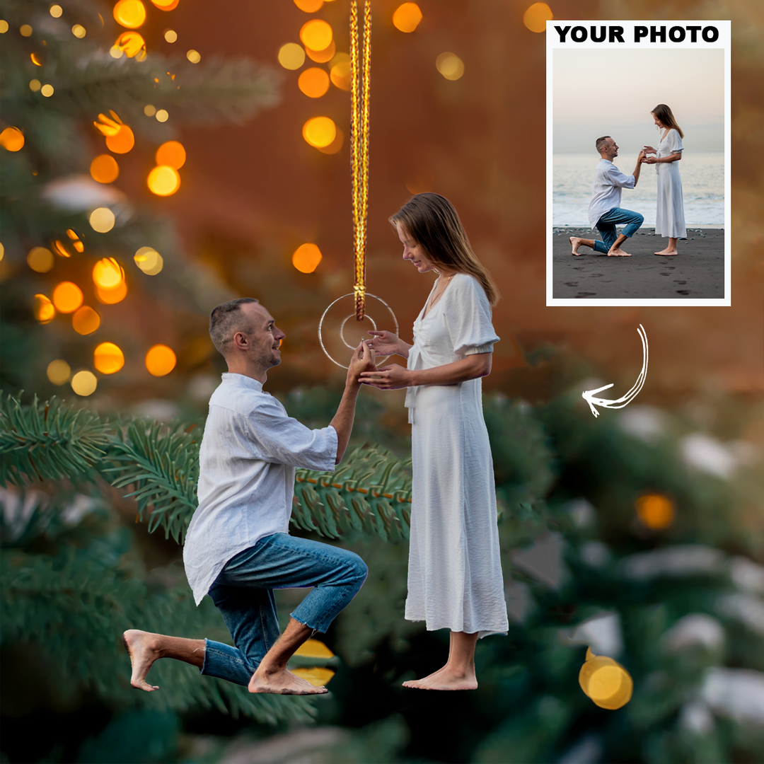 Marriage Proposal - Personalized Photo Mica Ornament - Christmas, Valentine's Day,Anniversary, Gift For Couple, Husband, Wife